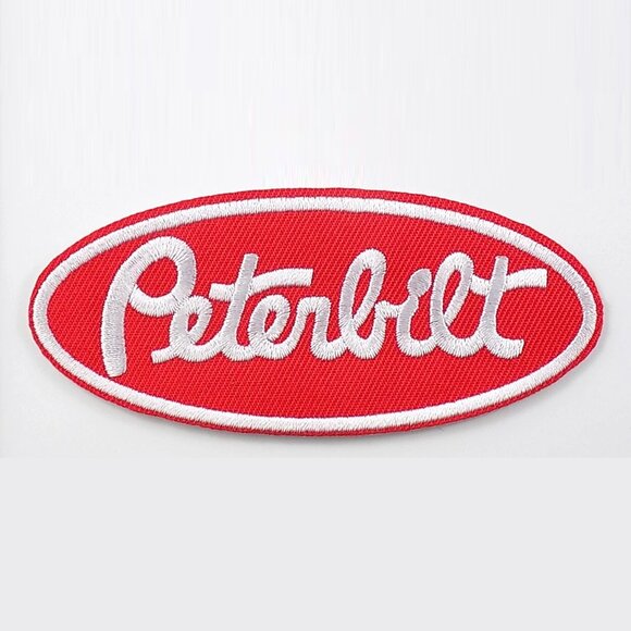 3/$15: PETERBILT RED EMBROIDERED PATCH IRON/SEW ON 3-7/8" x 1-5/8 - Picture 1 of 1